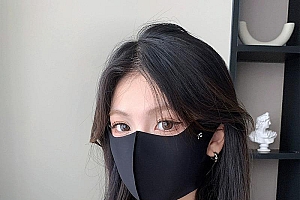 【9.9元2个】3D立体防晒口罩护眼角冰丝高颜值黑色女遮阳夏季面罩